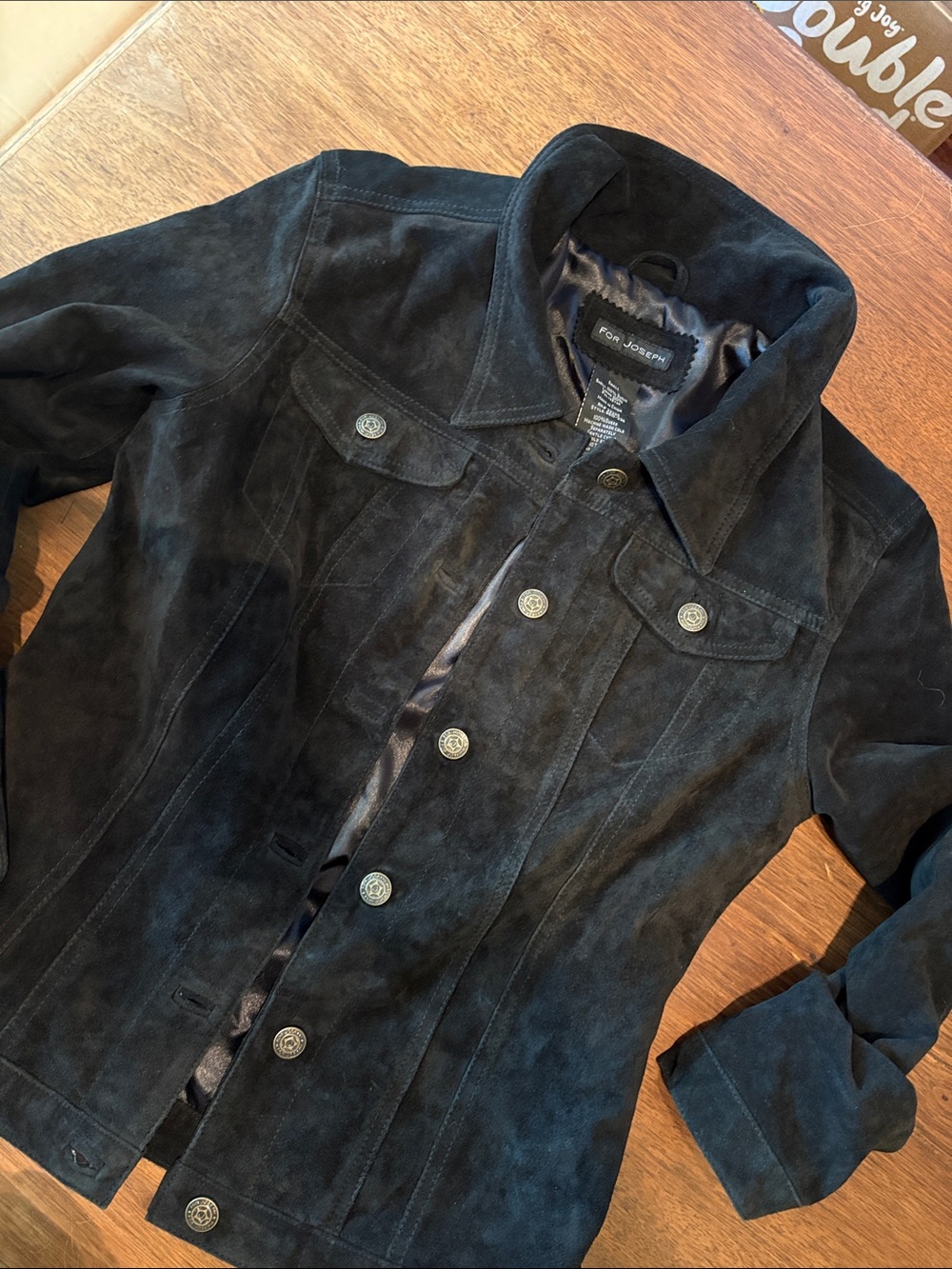 Joseph Black Suede Button-Front Jacket s